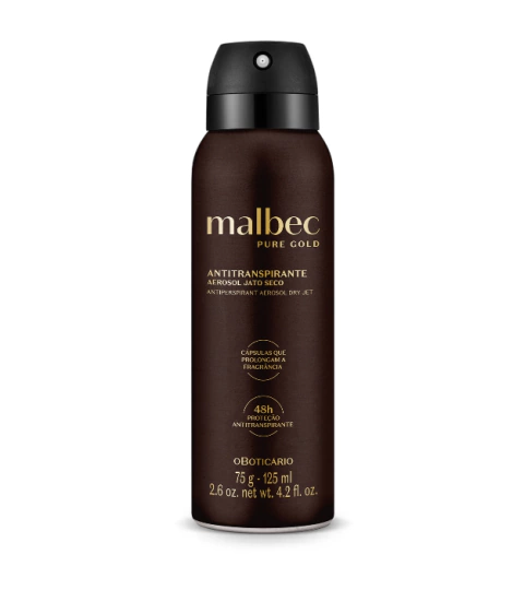Antitranspirante Desodorante Aerosol Malbec, 125ml