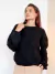 Blusa Mari Feminina Tricot Gola Redonda Preta na internet