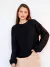 Blusa Mari Feminina Tricot Gola Redonda Preta