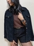 Camisa Maísa Feminina Veludo Cotelê Com Bolsos Preta - comprar online