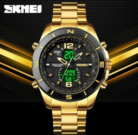 SKMEI 1670 DOURADO/PRETOPRATA