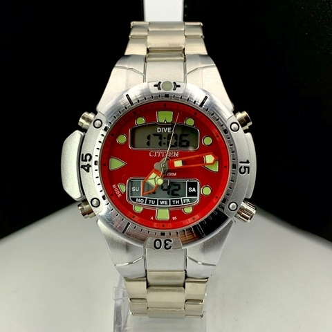 CITIZEN AQUA 3 PRATA/VERMELHO