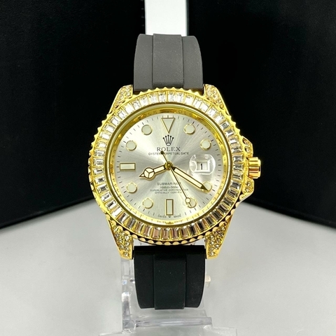 SUBMARINER CRAVEJADO- DOURADO/BRANCO