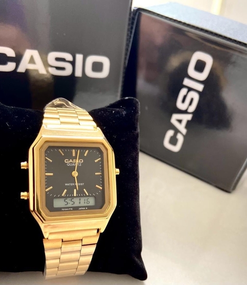 CASIO 2 HORÁRIOS MENOR DOURADO VARIADOS