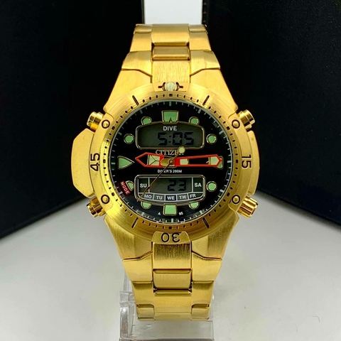 CITIZEN AQUA 3 AÇO DOURADO/AZUL