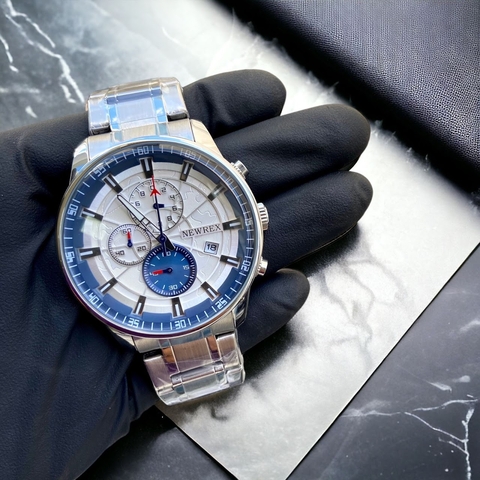 NEWREX PRATA- BRANCO/AZUL/PRETO