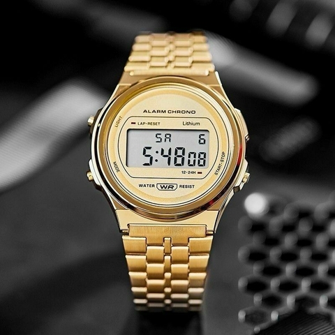 CASIO A171 REDONDO ROSE/DOURADO