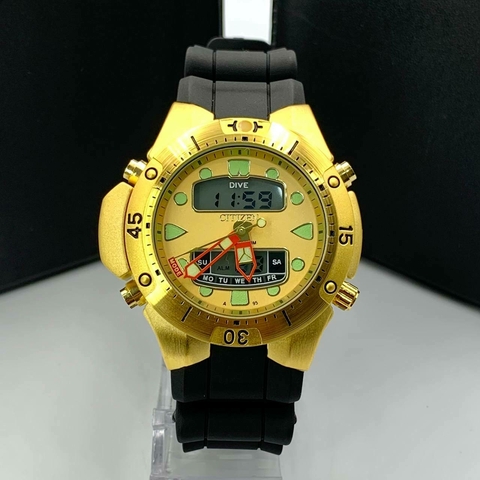 CITIZEN AQUA 3 BORRACHA/DOURADO