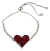 Pulsera Ajustable Corazón Rojo De Cristal Plateada BLESS4531