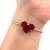 Imagen de Pulsera Ajustable Corazón Rojo De Cristal Plateada BLESS4531