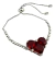 Pulsera Ajustable Corazón Rojo De Cristal Plateada BLESS4531 - creacionesmx