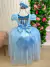 Vestido Enjoy Longo Laura Azul Bebe Rendado - Ferreira Kids
