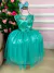 Vestido Juvenil Enjoy Verde Tiffany Peito Rendado Flores