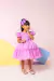 Vestido Infantil Lig Lig Lilás Cinto Florzinha - comprar online