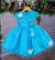 Vestido Marie Azul Turquesa Jardim Encantado Flores
