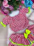 Conjunto Junino Banana Club Luxo Sofia Xadrez Vermelho - comprar online