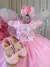 Vestido Marie Jardim Encantado Rosa Bebe Borboleta Branca - Ferreira Kids