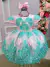 Vestido Marie Jardim Encantado Realeza Rosa Renda Verde Tiffany