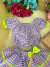 Conjunto Junino Banana Club Luxo Sofia Xadrez Lilas - comprar online