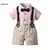 Conjunto de roupas para bebês meninos, camisa de manga curta + shorts - loja online