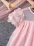 Vestido e bolsa rosa / branco delicado com flores/ Vestido de princesa / para meninas de 3-7 anos / na internet