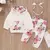 Conjunto de 3 peças Calças , Blusa e laço para cabelo com estampa de flor para Bebê Menina. - comprar online