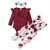 Conjunto de roupas de menina- recem-nascida de 0-24 meses macacão com body de manga comprida e bandana de laço - comprar online
