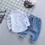Conjunto 2 peças calça jeans e camisa para meninos/ para crianças de 1 a 5 anos - comprar online