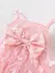 Vestido de princesa infantil fofo com colete e bandana de laço com borboletas