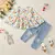 Imagem do Conjunto para meninas Blusa floral de manga comprida e calça jeans / crianças /moda infantil
