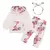 Conjunto de 3 peças Calças , Blusa e laço para cabelo com estampa de flor para Bebê Menina. na internet