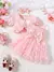 Vestido de princesa infantil fofo com colete e bandana de laço com borboletas na internet