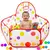 Piscina de bolinha infantil com cesta de basquete