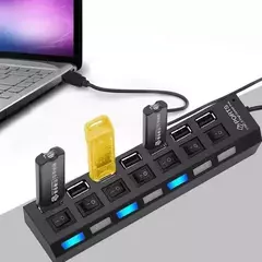 Multiplicador Zapatilla Hub Usb 7 Puertos 2.0 Switch Individ en internet