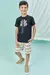 Conjunto de Camiseta em Meia Malha e Bermuda em Moletom Linho sem Pelúcia LucBoo
