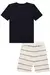 Conjunto de Camiseta em Meia Malha e Bermuda em Moletom Linho sem Pelúcia LucBoo - loja online