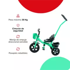 Triciclo con barra de empuje Verde SL-1701 en internet