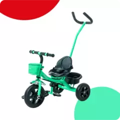 Triciclo con barra de empuje Verde SL-1701 - comprar online