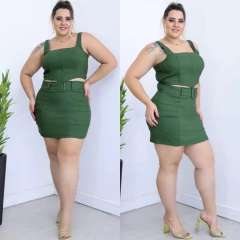 Imagem do Short Saia com Cinto Alfaiataria Bengaline
