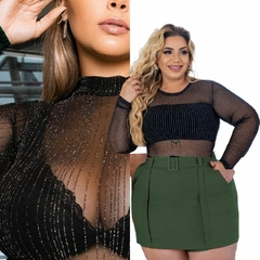 Conjunto Short Saia e Body Tule - Moda Plus Size Feminina Elegante | Thangerina Store