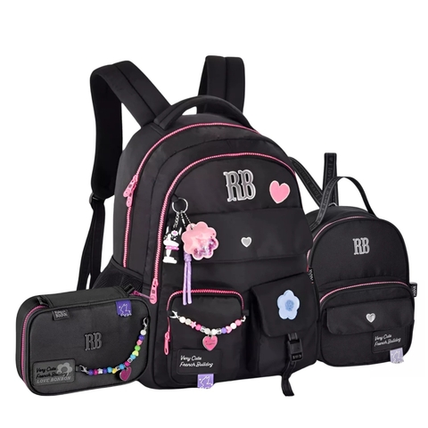Kit Mochila Costas Rebecca Bonbon Lancheira E Estojo Escolar