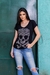 Camiseta Feminina Caveira Ossos Pedraria
