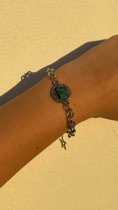 Pulsera CRISOCOLA Y PIRITA - comprar online