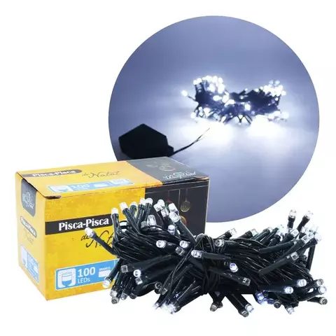 Pisca Pisca 100 Leds Branco 8 Funções 220v Fartex