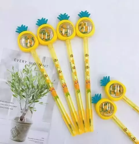 Caneta Glitter Kawaii Fofa Papelaria