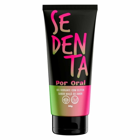 SEDENTA POR ORAL GEL VIBRANTE COM GLITTER 50G PEPPER BLEND MACA DO AMOR