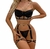 CONJUNTO LINGERIE COM DETALHE DE CORRENTES DOURADA -