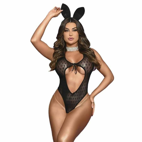 Fantasia de Coelhinha Sedutora com Tiara Yaffa Lingerie TAM: G - comprar online
