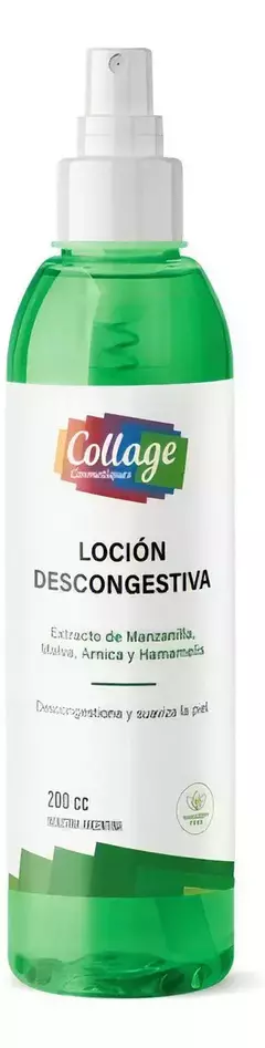 Loción DESCONGESTIVA con Extracto de Manzanilla, Malva, Arnica y Hamamelis 200ml Collage