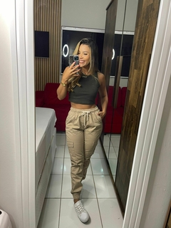 Calça Cargo com elástico